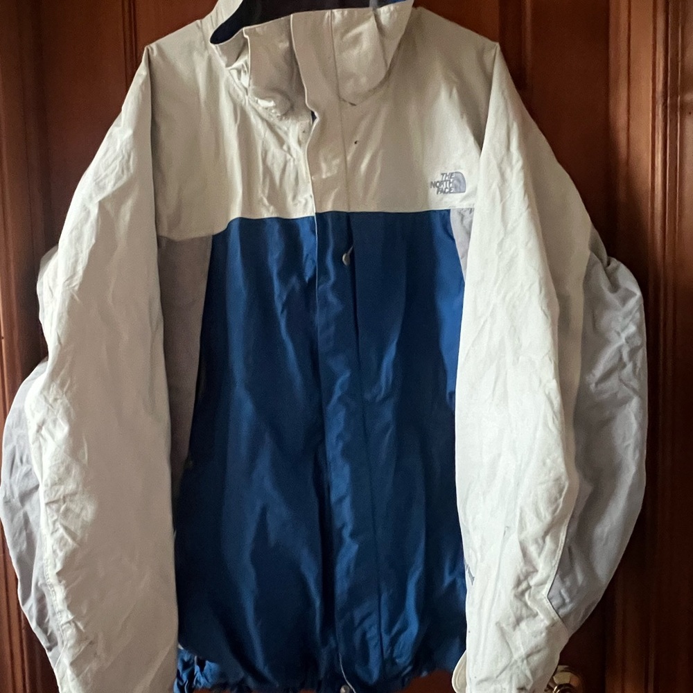 Blue,Cream,Gray Jacket, The NorthFace